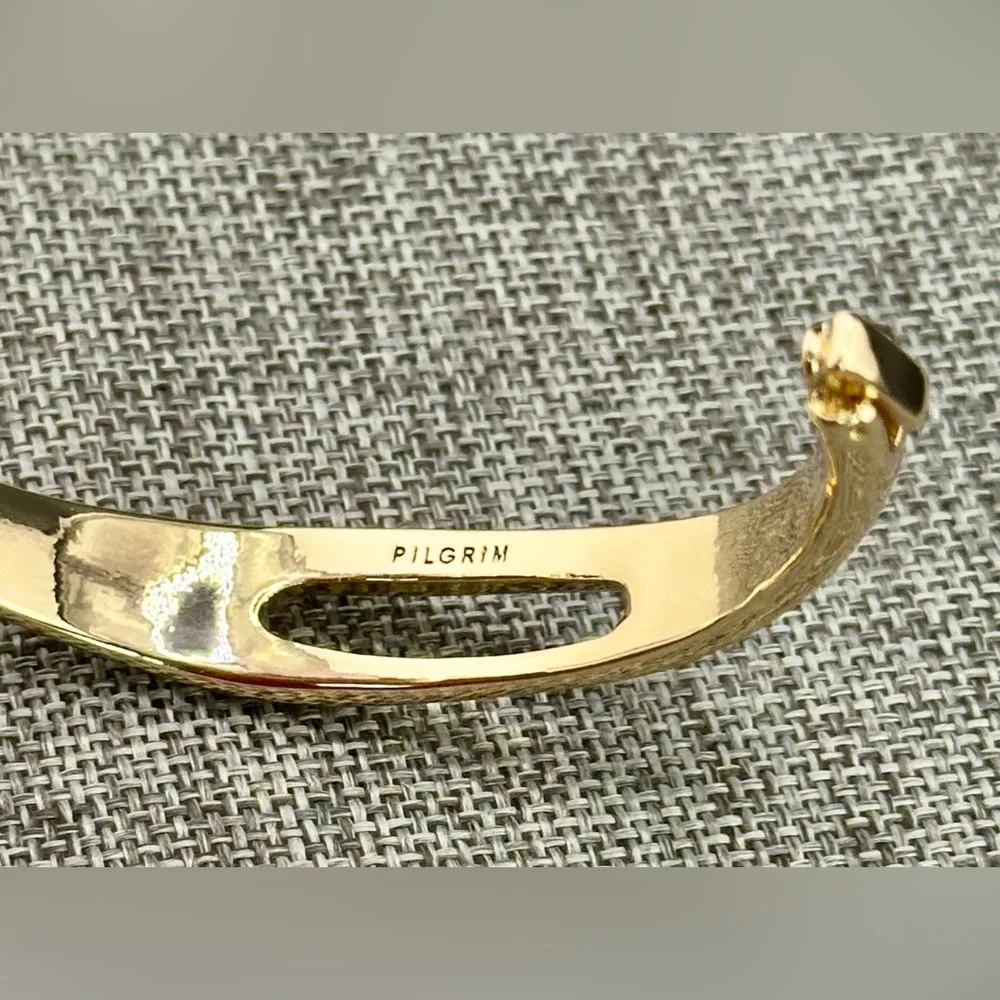 NWT Pilgrim Jewelry Free Recycled Cut-Out Gold Plated Bangle Bracelet